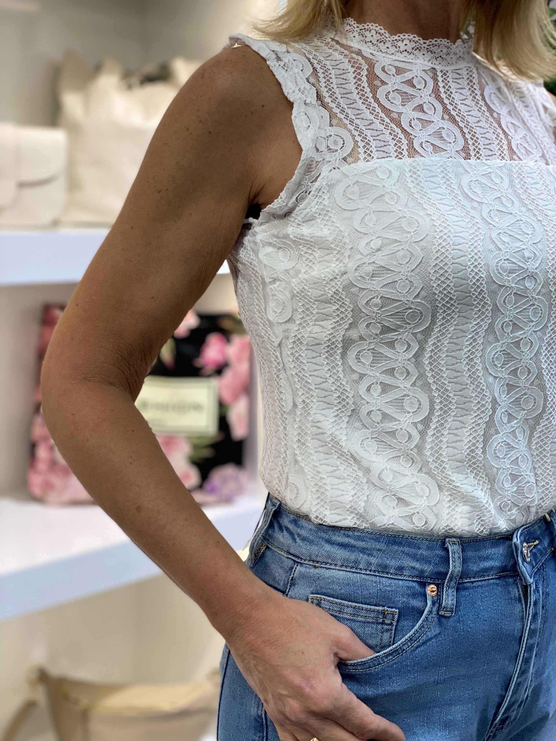 Mi Piace Travelstof Top off white 202486