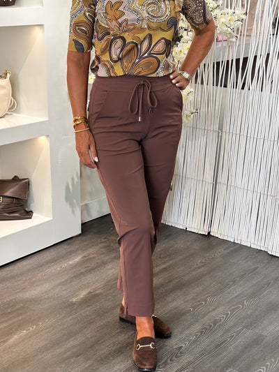 Mi Piace Travelstof Bonded Broek 202753 mahogany