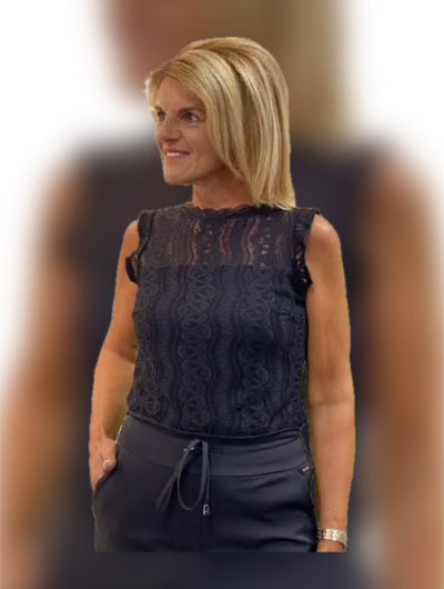 Mi Piace Travelstof Top Kant zwart 202486