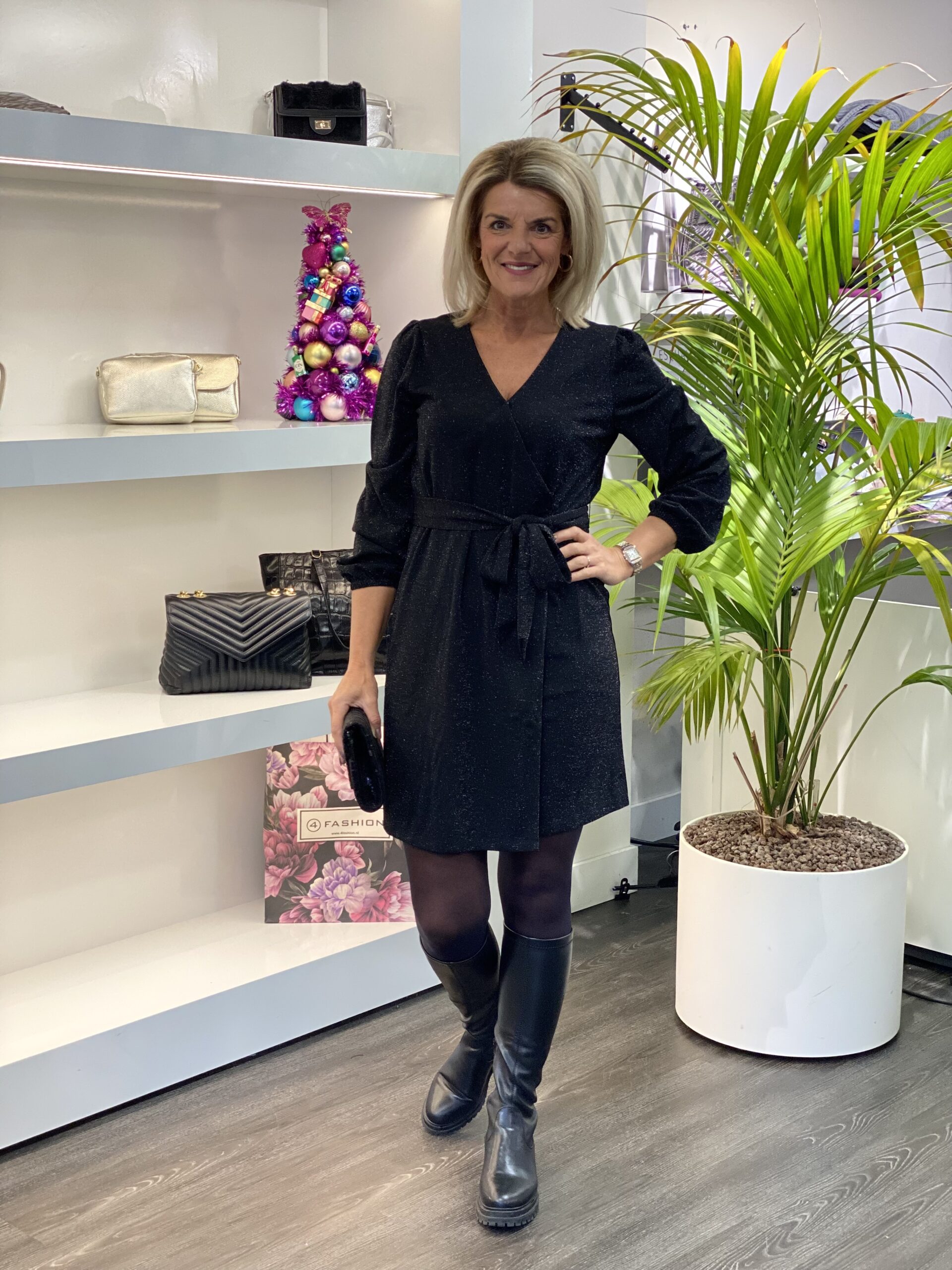 Freequent Alto Jurk zwart shimmer