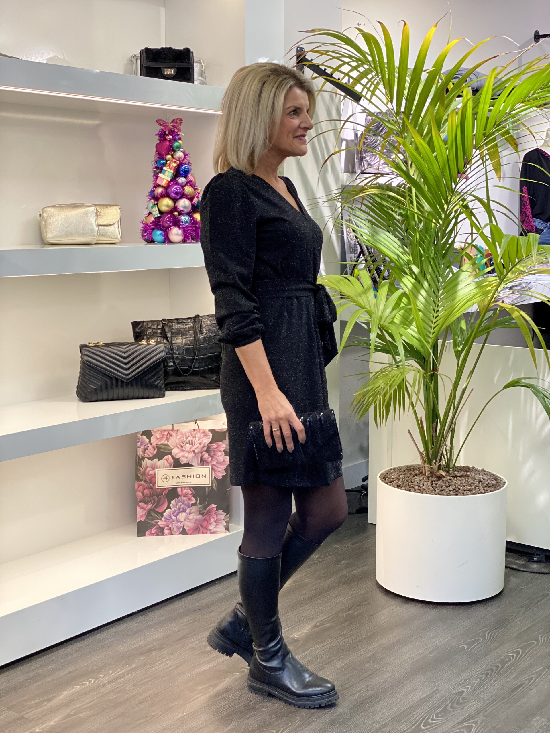 Freequent Alto Jurk zwart shimmer