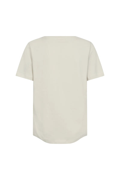 Freequent Fenjal Tee Shirt moonbeam w. bright green