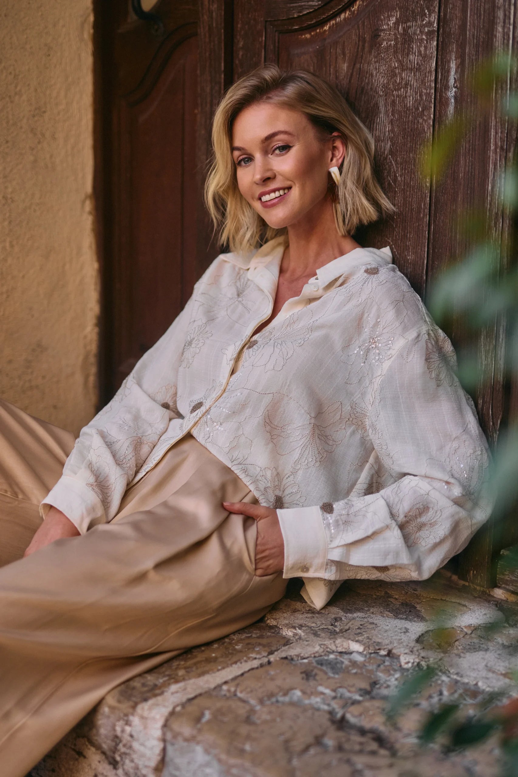 Nukus Adora Blouse Embroidery off white