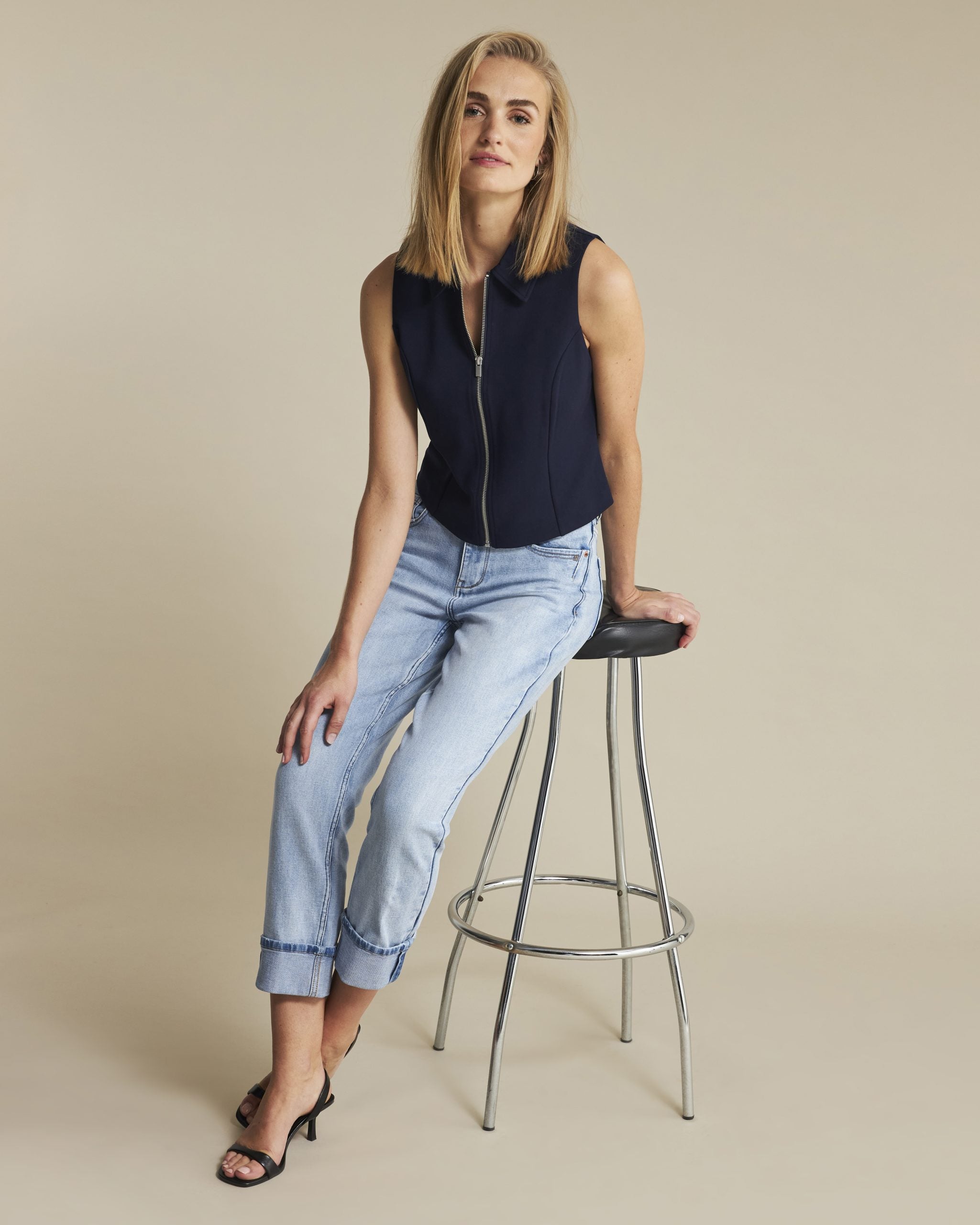 Red Button Jeans Kim Light Stone Rechte Broek lightstone
