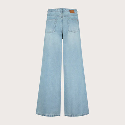 Florèz Liv Wide Leg Jeans Broek L33 mid blue