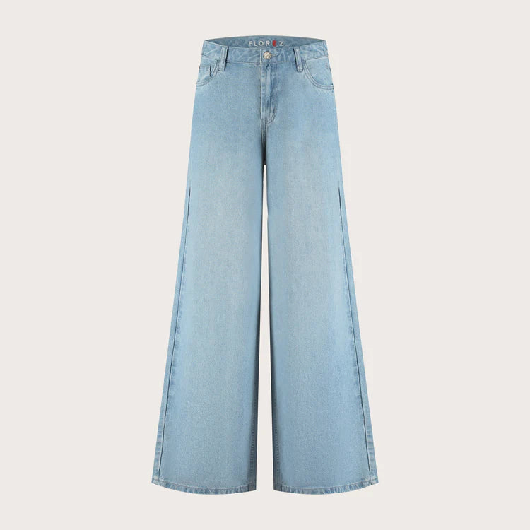 Florèz Liv Wide Leg Jeans Broek L33 mid blue