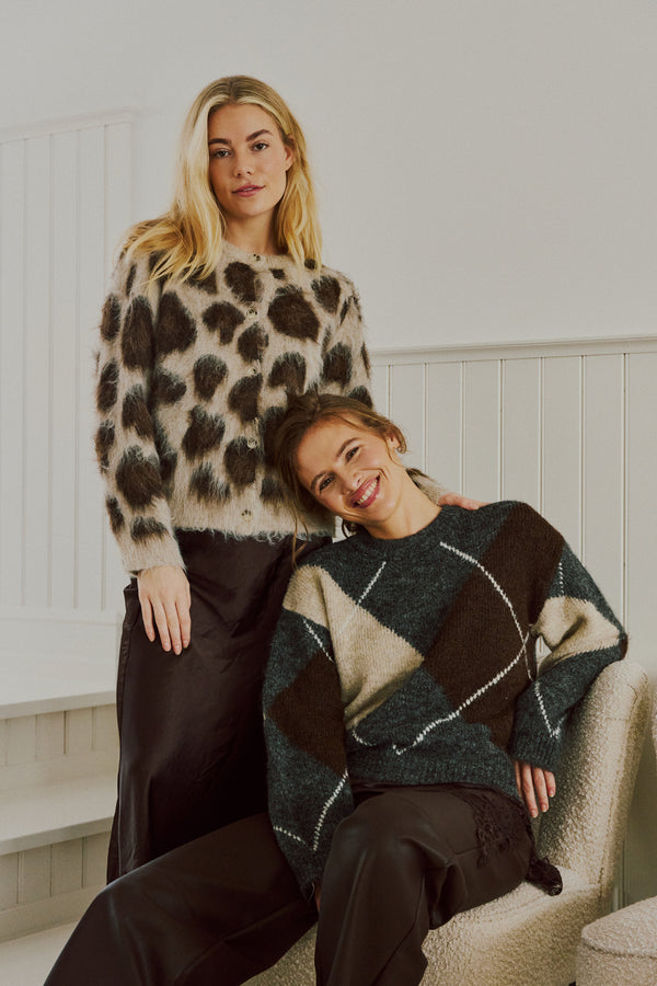 Freequent Lippi Cardigan Oyster Grey Mel w. Mole Mel