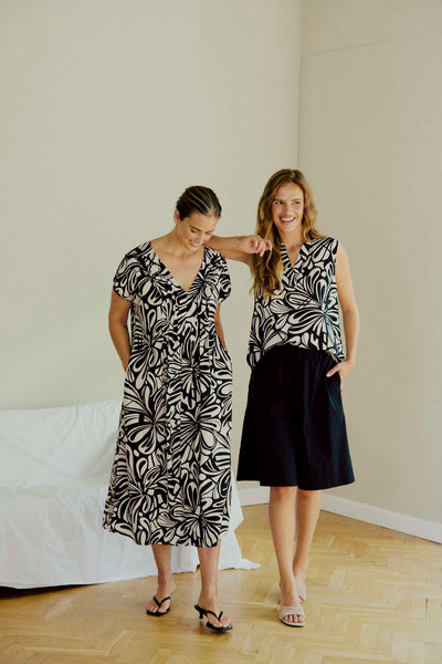 Freequent Floi Jurk black w. moonbeam