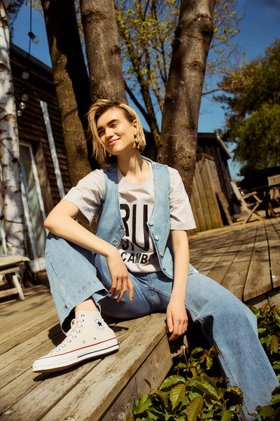 Freequent Halsey Gilet light blue denim