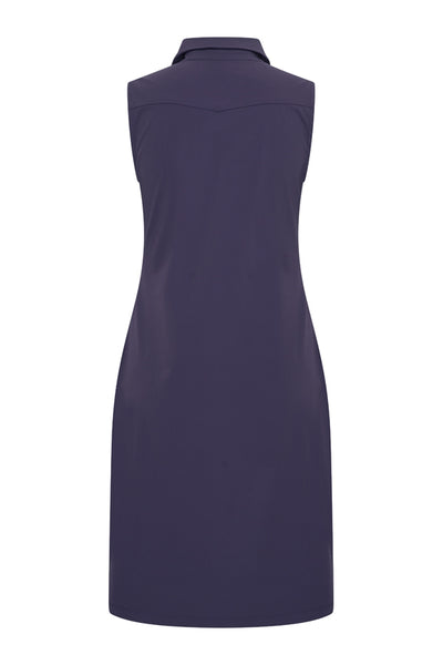 Mi Piace Travelstof Mouwloze Jurk Tuniek Recht Model 202443 donkerblauw