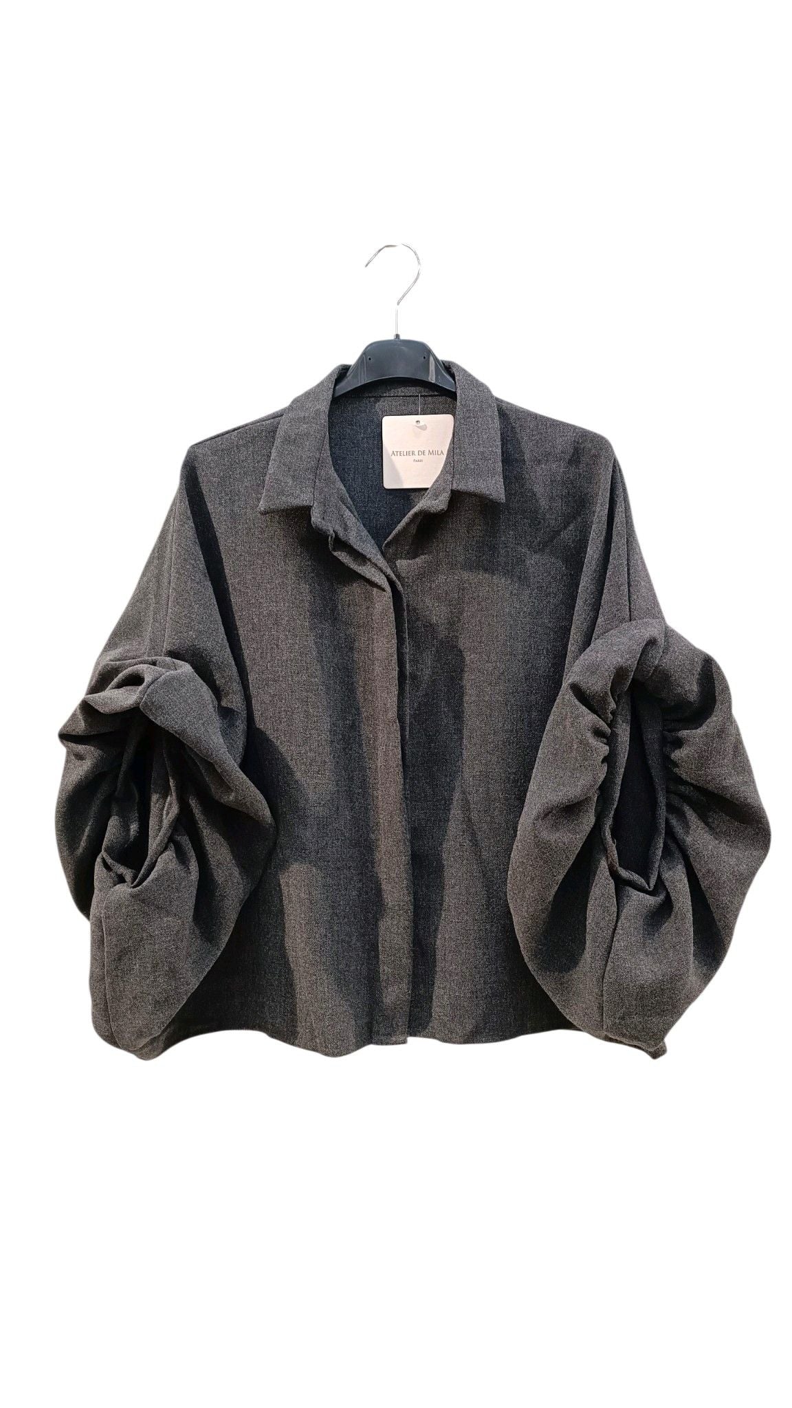 Oversized blouse antraciet