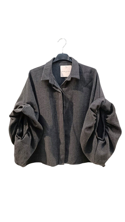 Oversized blouse antraciet