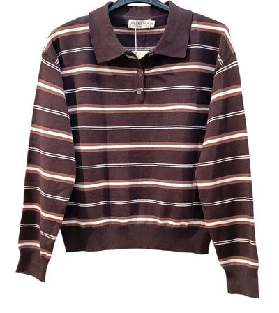 Polo Trui bruin streep 823