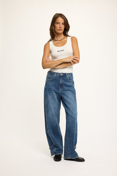 Redial Barrel Jeans RD 9308  Donkerblauw