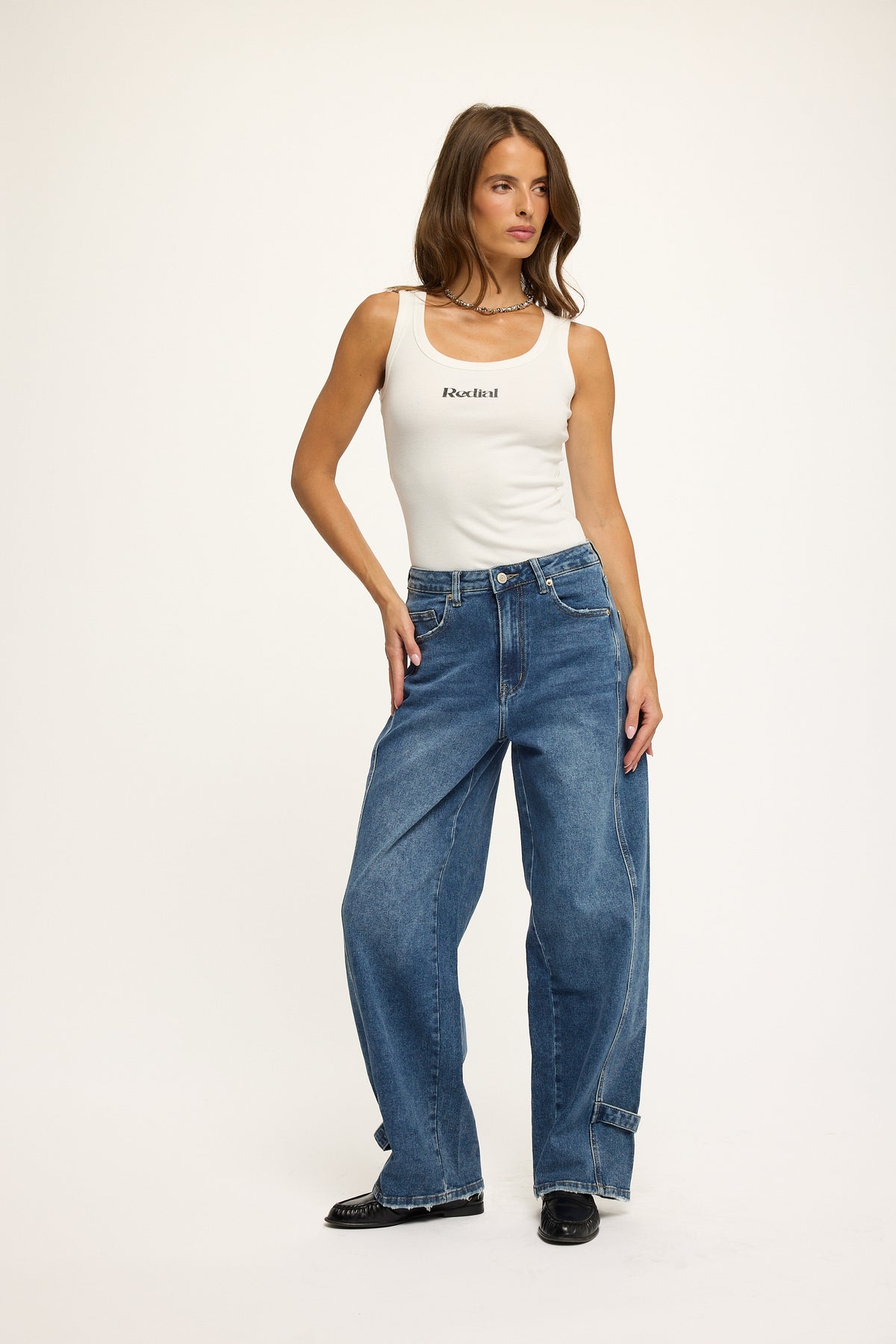 Redial Barrel Jeans RD 9308  Donkerblauw