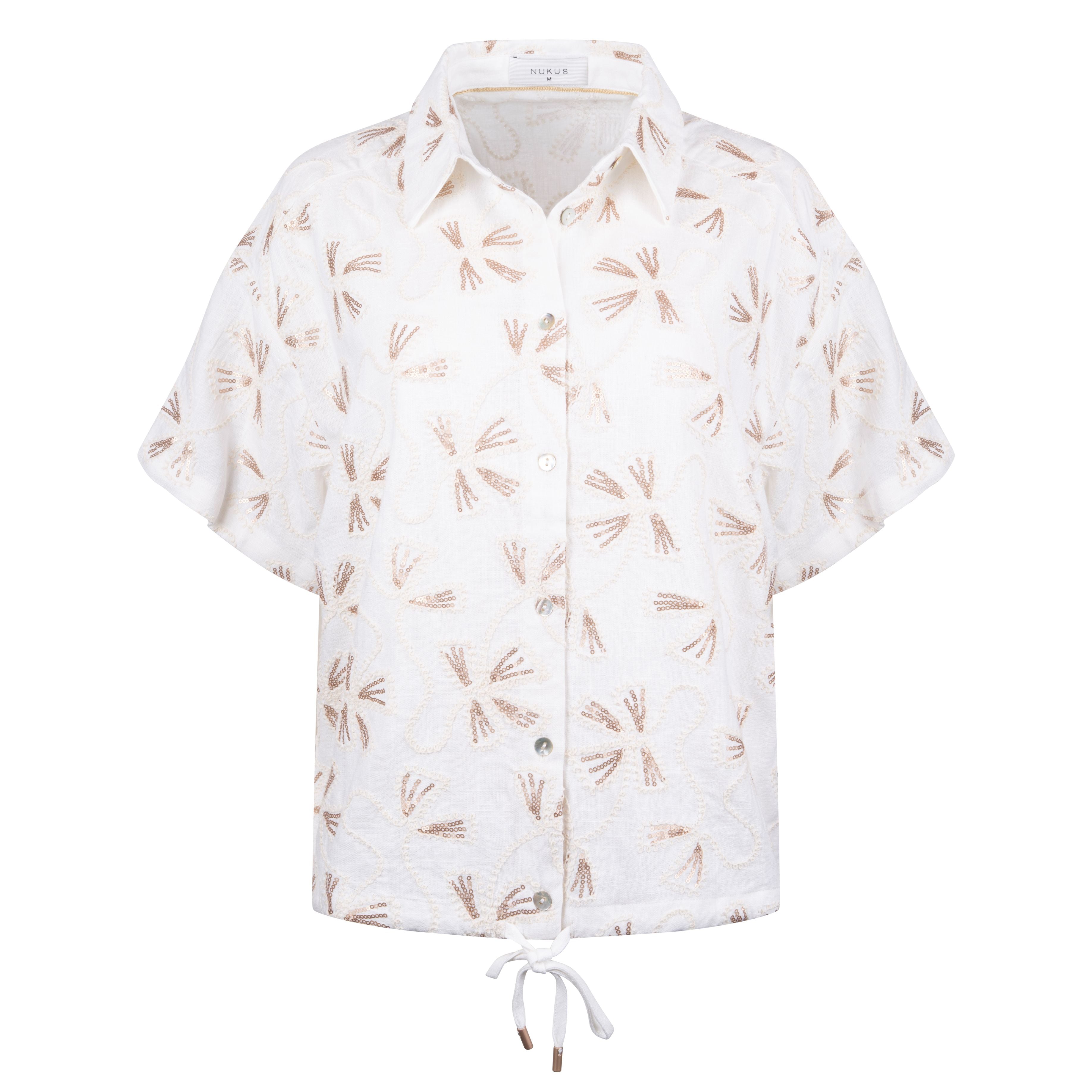 Nukus Britt Blouse Embroidery offwhite/gold