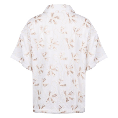 Nukus Britt Blouse Embroidery offwhite/gold