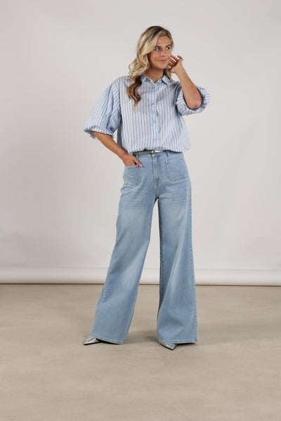 Nukus Leia Blouse Stripe cloudy