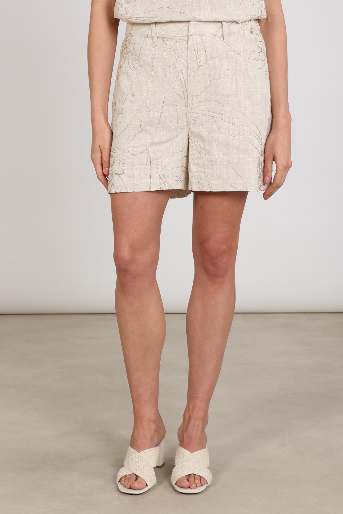 Nukus Dagmar Short Embroidery sand