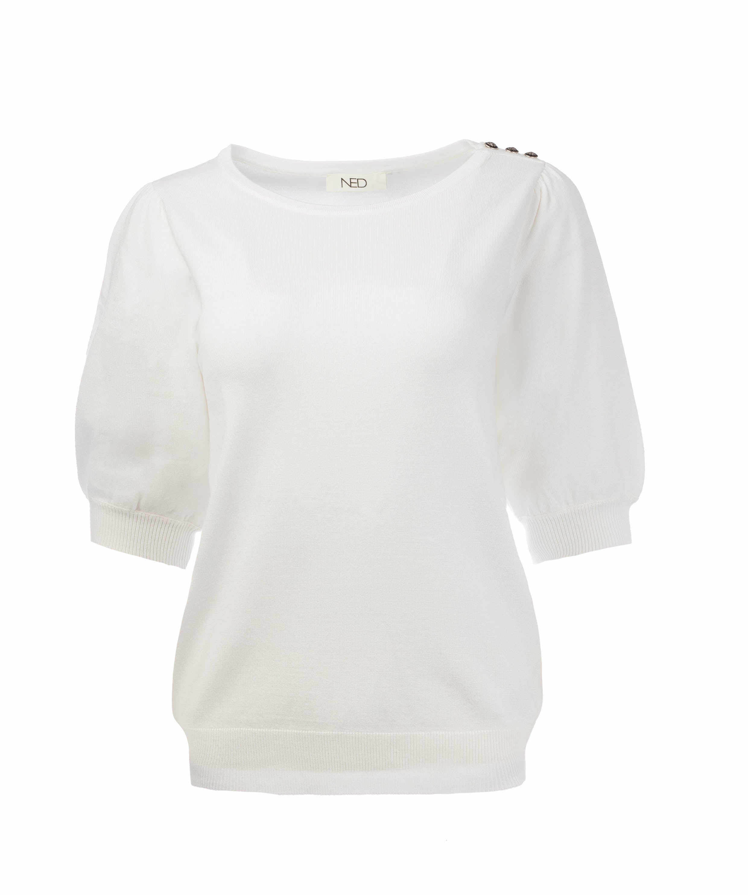 NED Dhalia 1/2 SS Top optical white