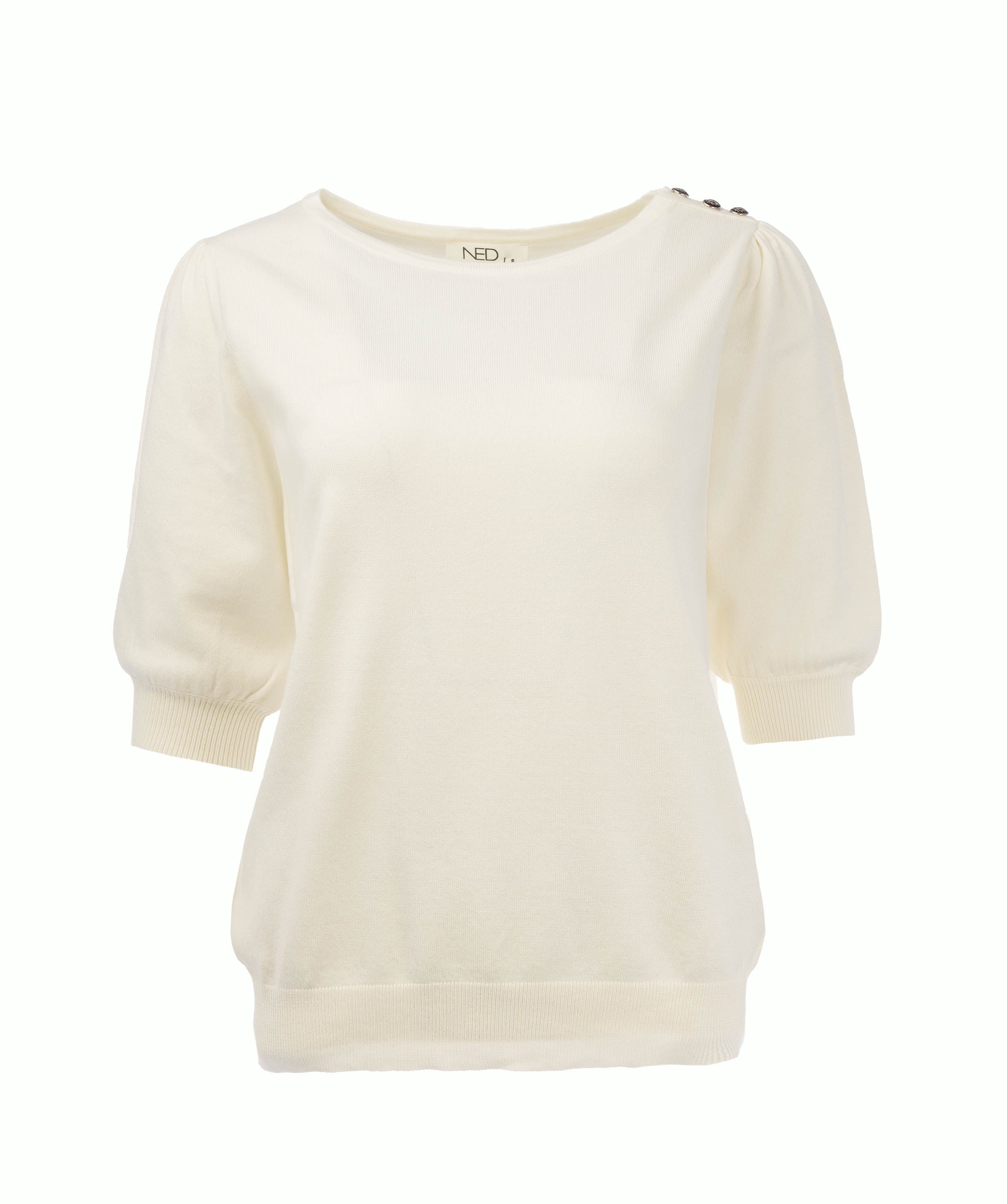 NED Dhalia 1/2 SS Top ecru