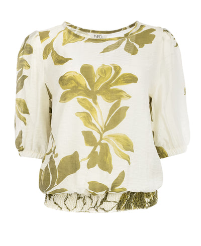 NED Capro 1/2 SS Top Olive Night Botanic Garden olive night