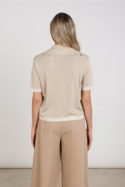 Nukus Keelie Top Lurex Sand