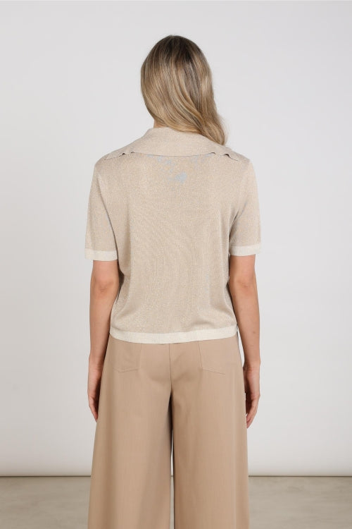 Nukus Keelie Top Lurex Sand