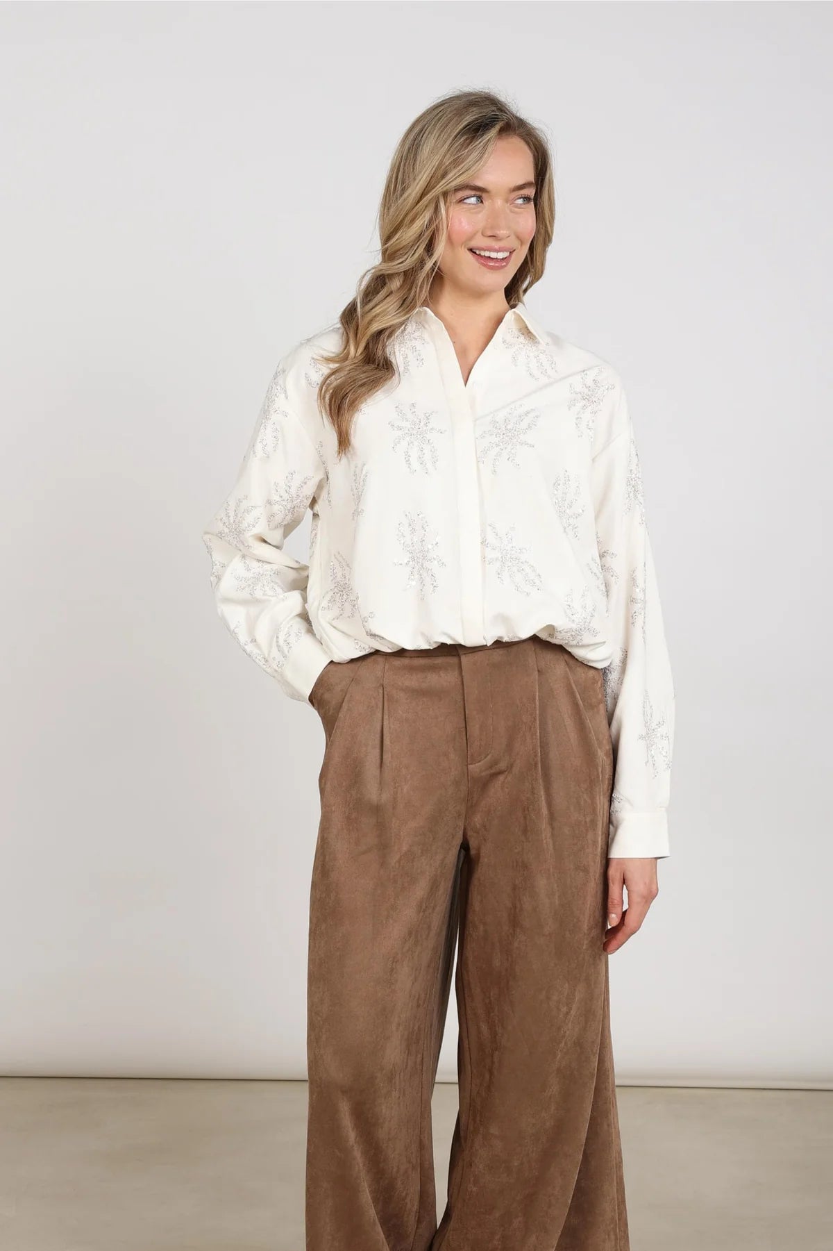 Nukus Aster Blouse Paillet off white