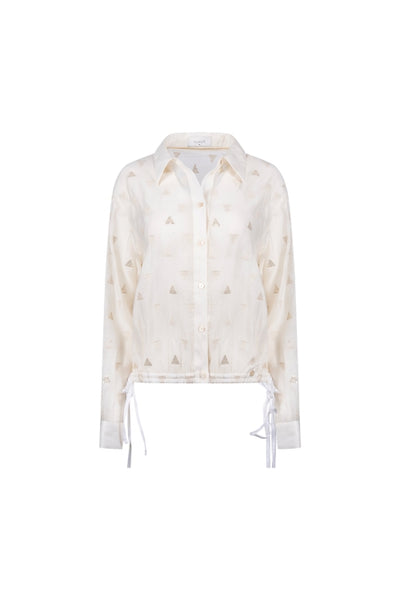 Nukus Ally Blouse Square Embroidery Off White