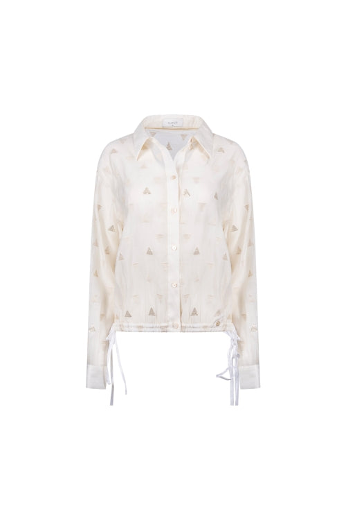 Nukus Ally Blouse Square Embroidery Off White