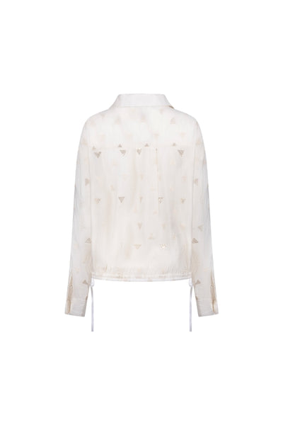 Nukus Ally Blouse Square Embroidery Off White