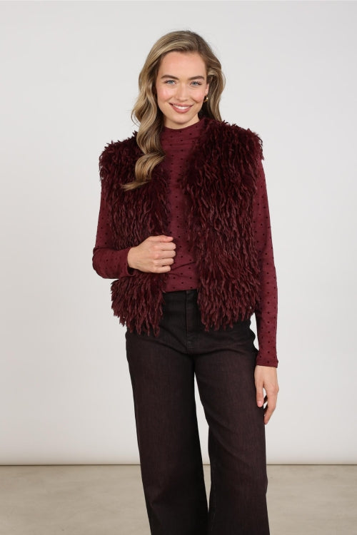 Nukus Mila Gilet Feather cherry