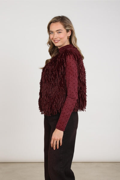 Nukus Mila Gilet Feather cherry