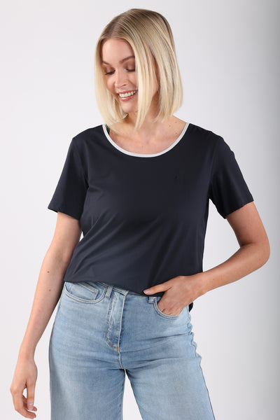 Nukus Tirza Travelstof Top donkerblauw