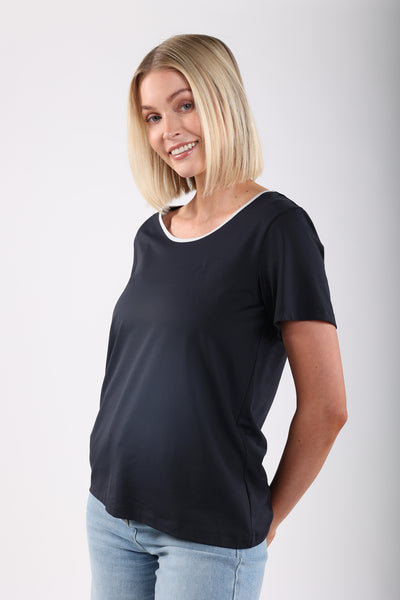 Nukus Tirza Travelstof Top donkerblauw