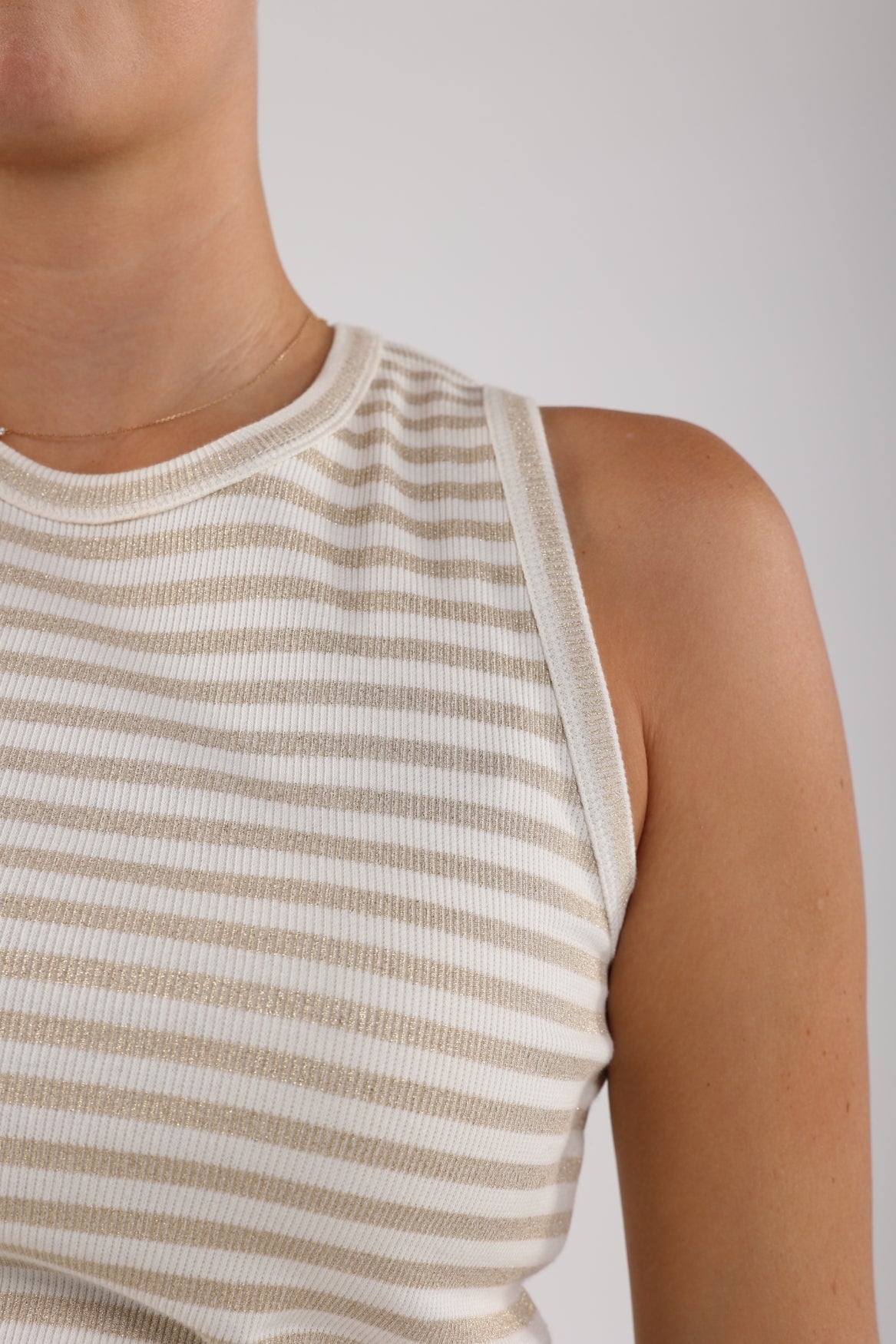 Nukus Stefania Singlet Stripes offwhite gold