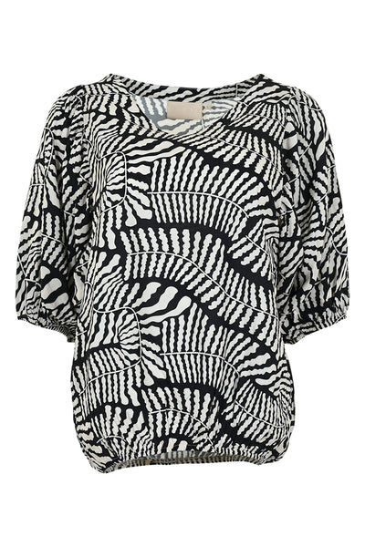 Maicazz Pajari top blouse offwhite leaves