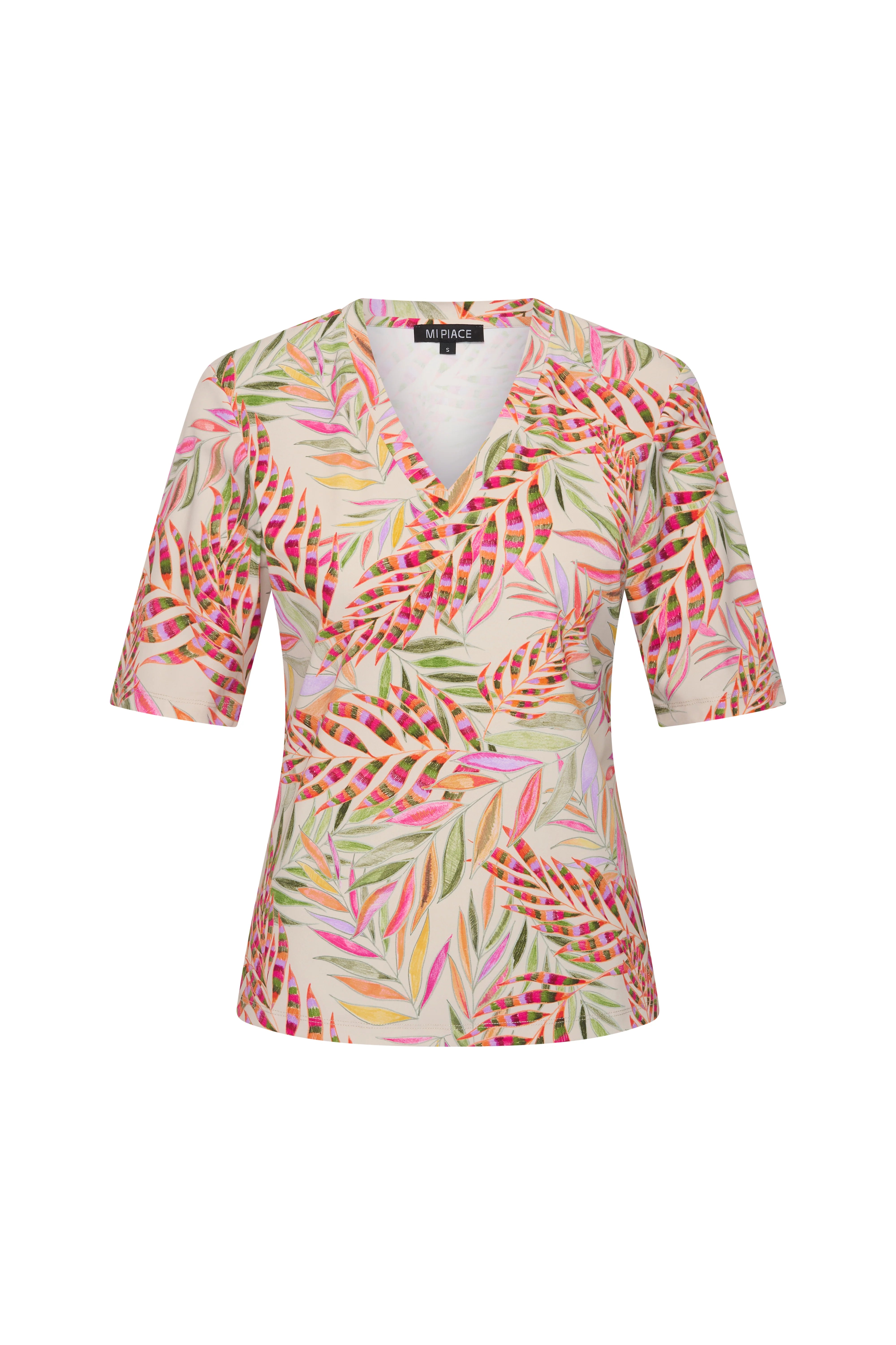 Mi Piace Travelstof Top V-Hals 202271 pencil branches print kit