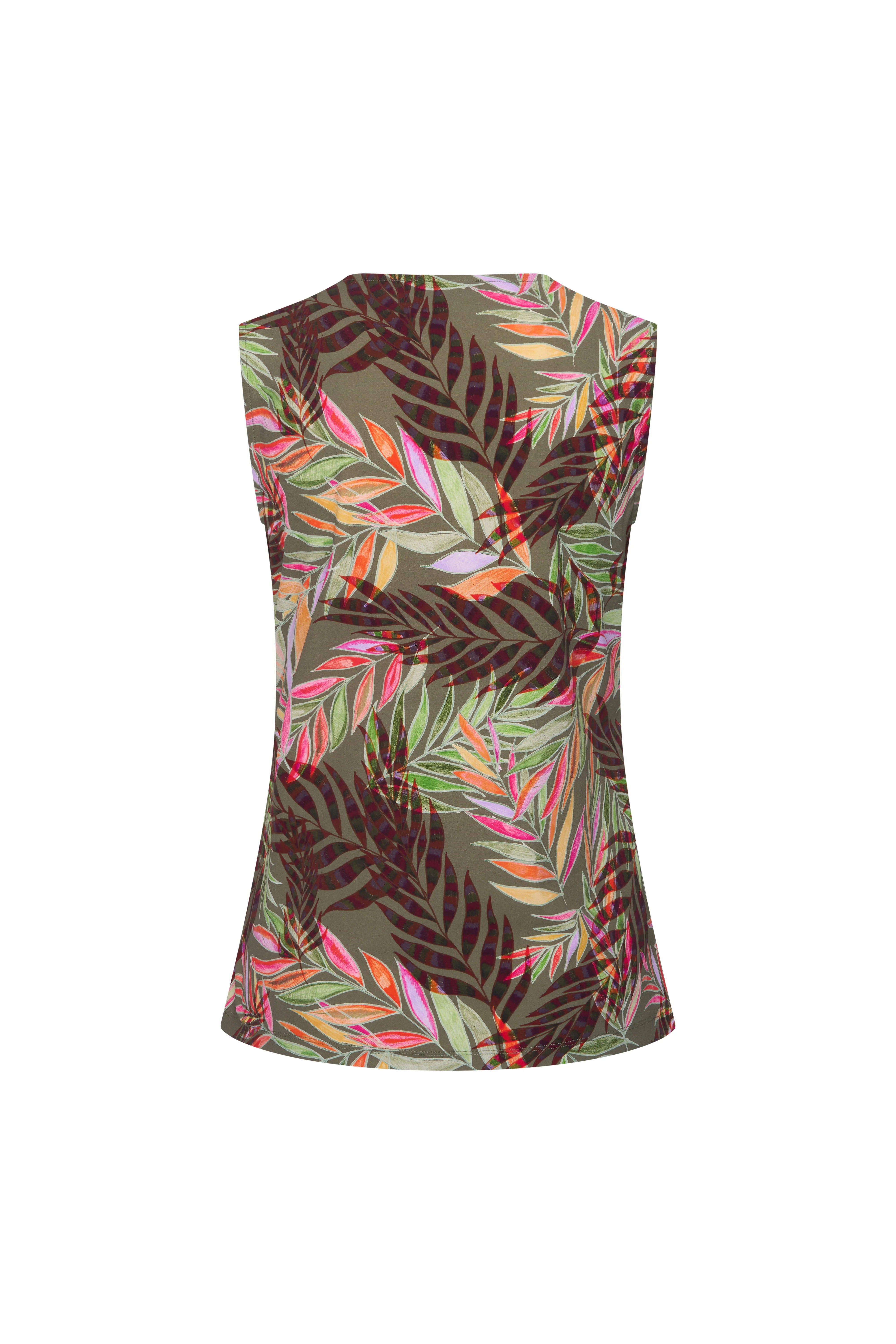 Mi Piace Travelstof Mouwloze Top 202425 pencil branches print olive