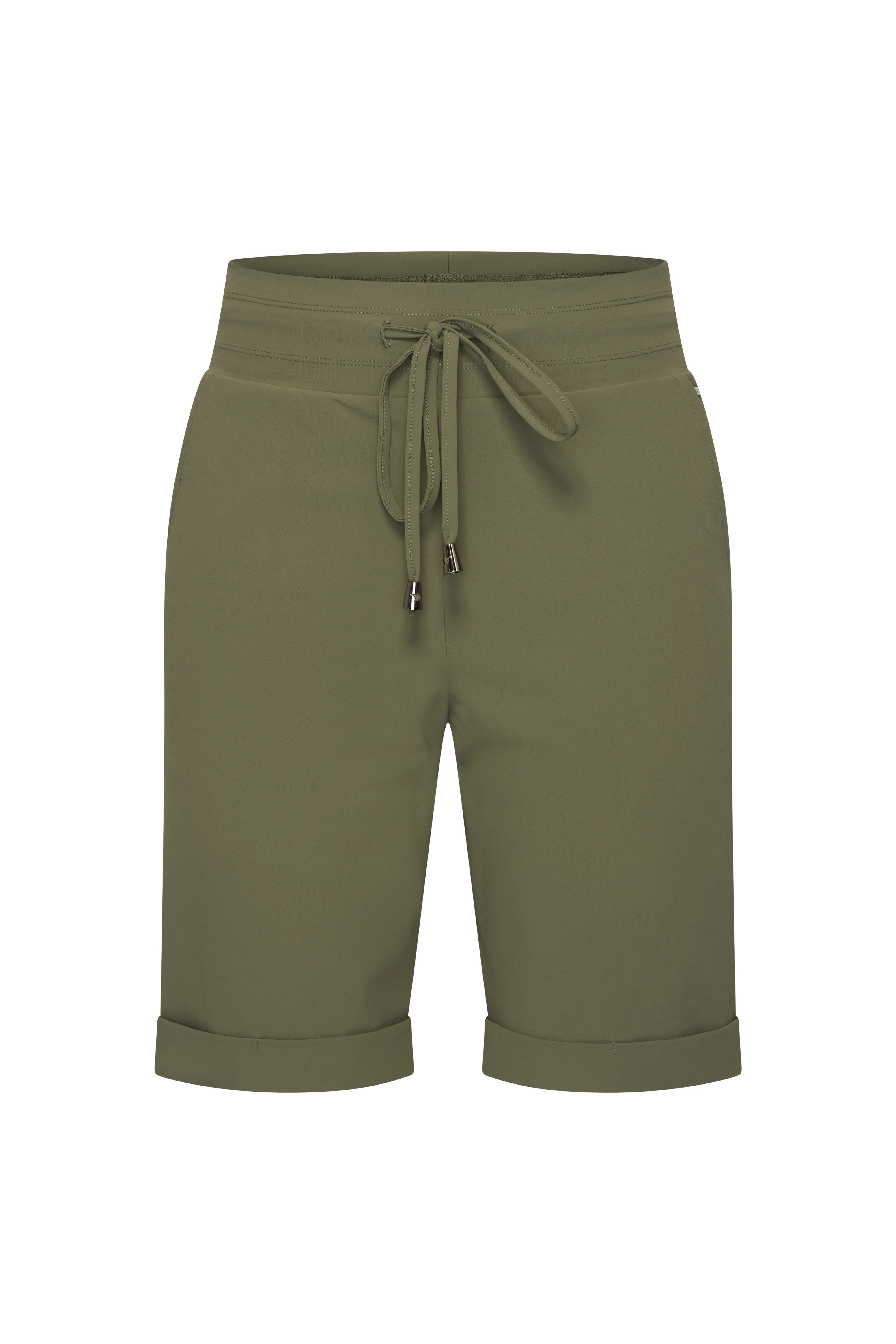 Mi Piace Travelstof iets wijdere Korte Broek 202423 olive