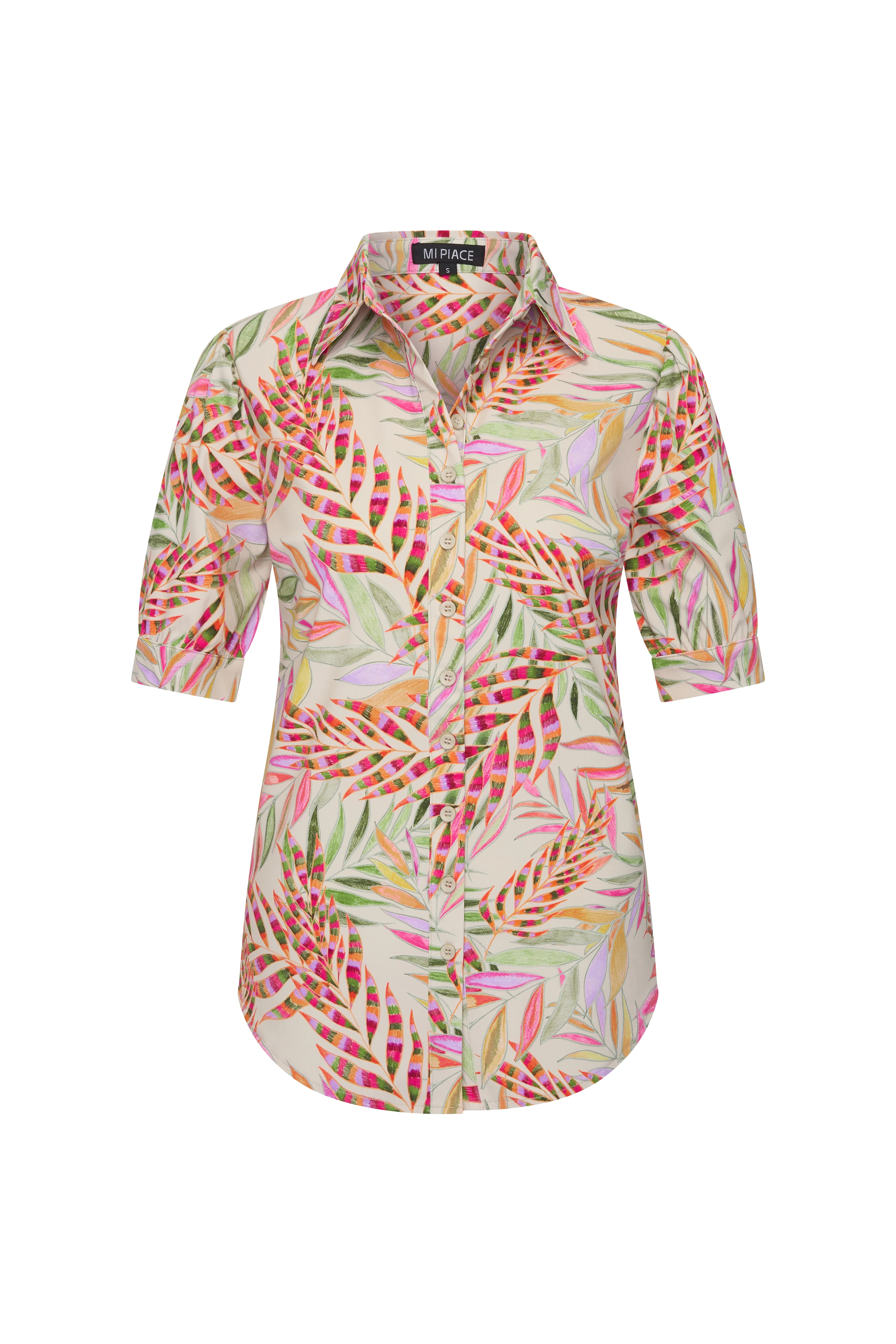 Mi Piace Travelstof Blouse Korte Mouw 202270 pencil branches print kit