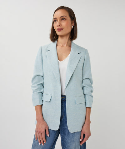 Esqualo Blazer Linnen Look SP26.10045 lichtblauw
