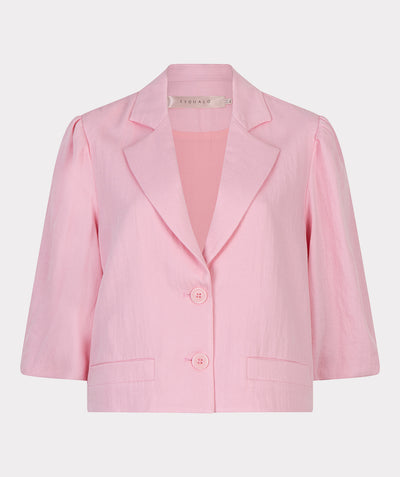 Esqualo Blazer Twill Cropped Puff Sleeve SP26.10047 romance rose
