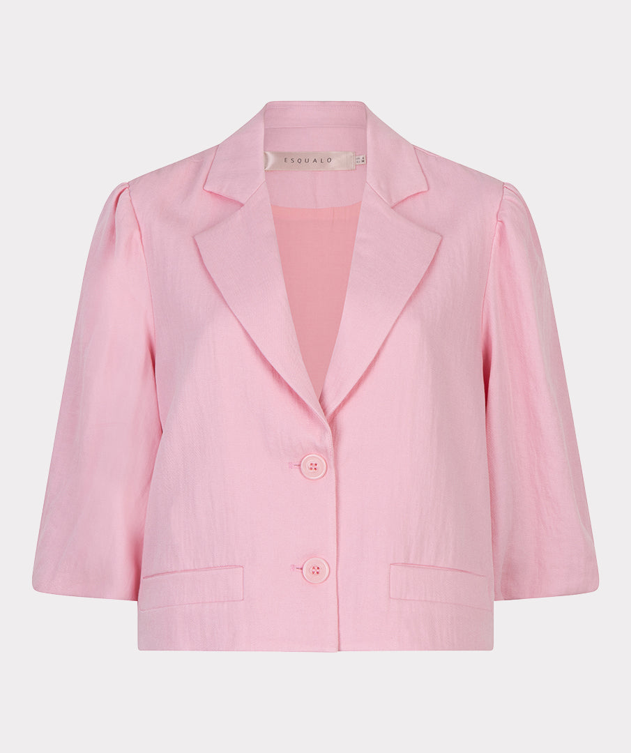 Esqualo Blazer Twill Cropped Puff Sleeve SP26.10047 romance rose