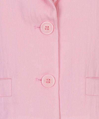 Esqualo Blazer Twill Cropped Puff Sleeve SP26.10047 romance rose