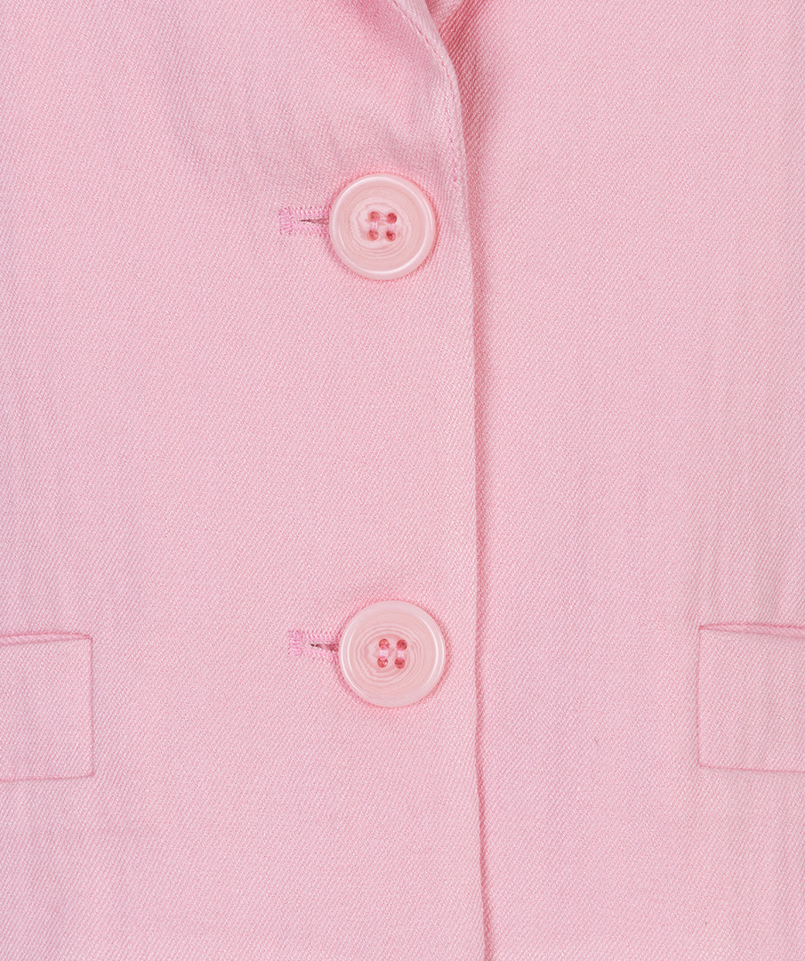 Esqualo Blazer Twill Cropped Puff Sleeve SP26.10047 romance rose