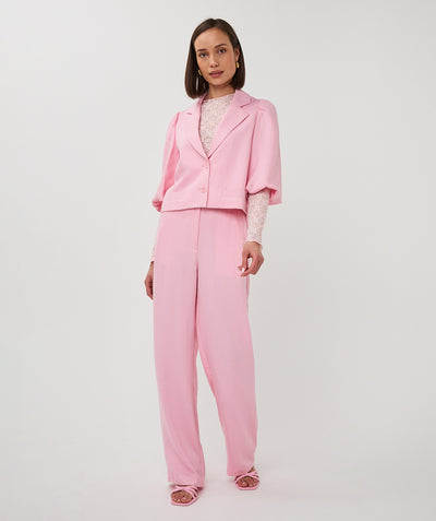 Esqualo Blazer Twill Cropped Puff Sleeve SP26.10047 romance rose