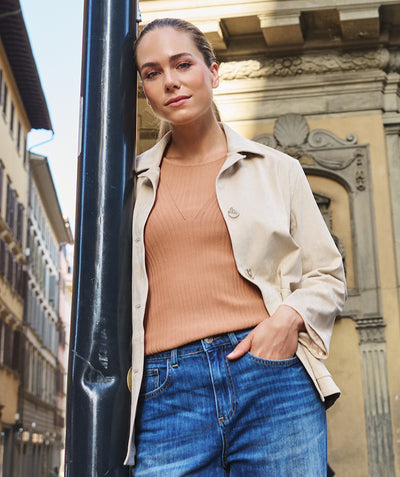 Esqualo Blazer Suedine SP26.37016 light sand