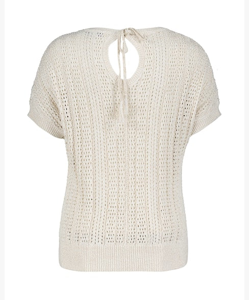Red Button Jerry Lurex Ajour Top pearl